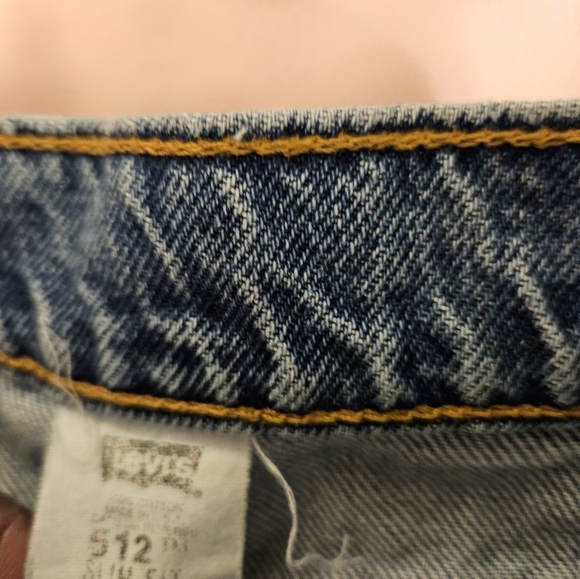 Levi's 512 Blue Jean Shorts Distressed Frayed Hem - Picture 3 of 5